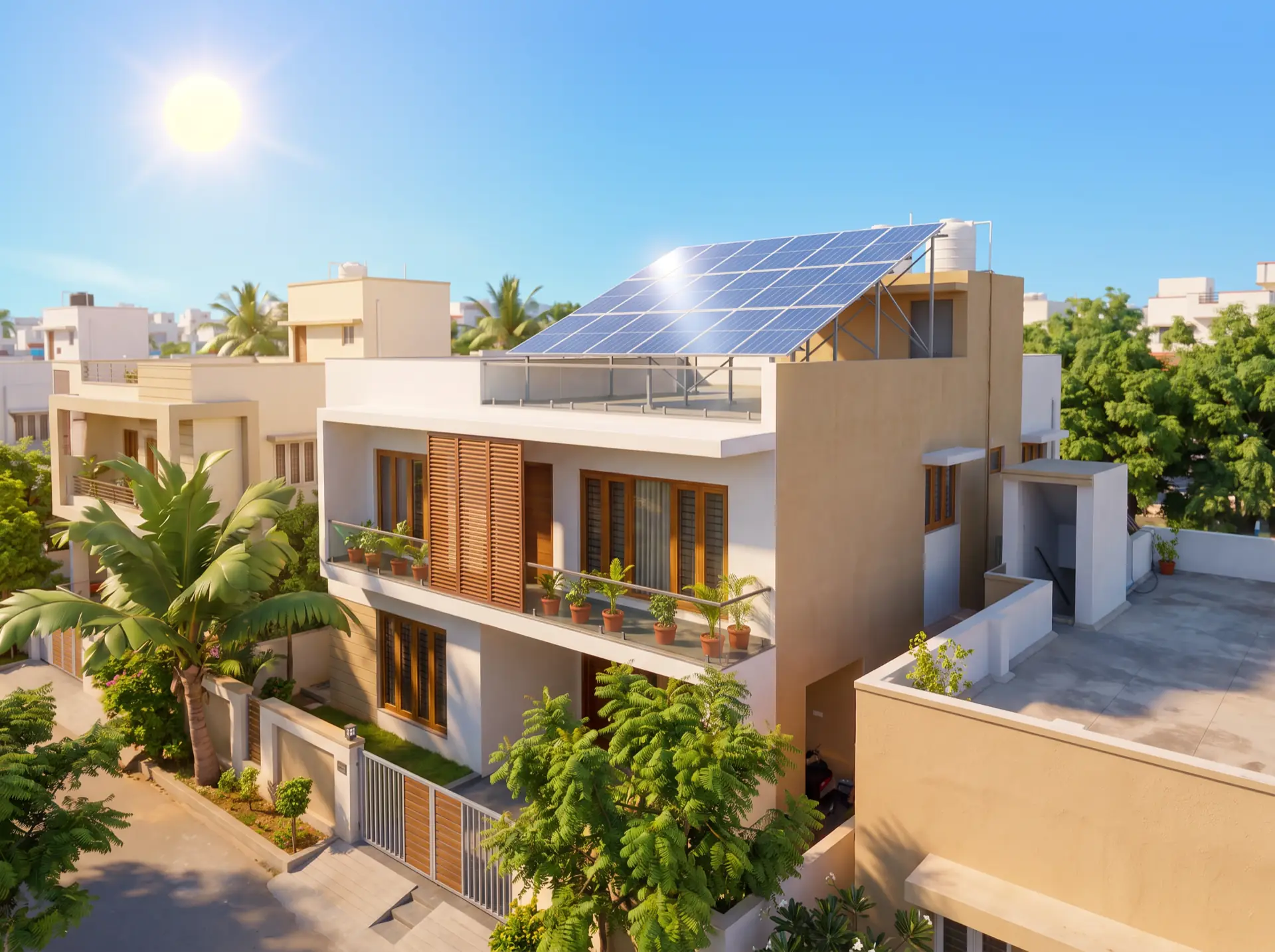 Residential rooftop solar installation